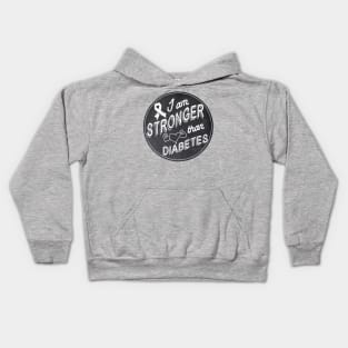 Stronger than diabetes - diabetics awareness strength t1d type 1 type 2 chalkboard chalk Kids Hoodie